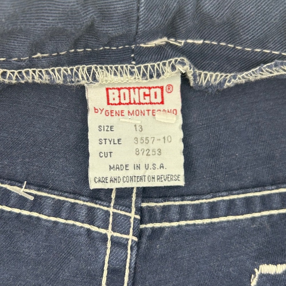 Vintage Bongo Gene Montesano Navy Wide Leg Drawstring Pants Made in USA Size 13